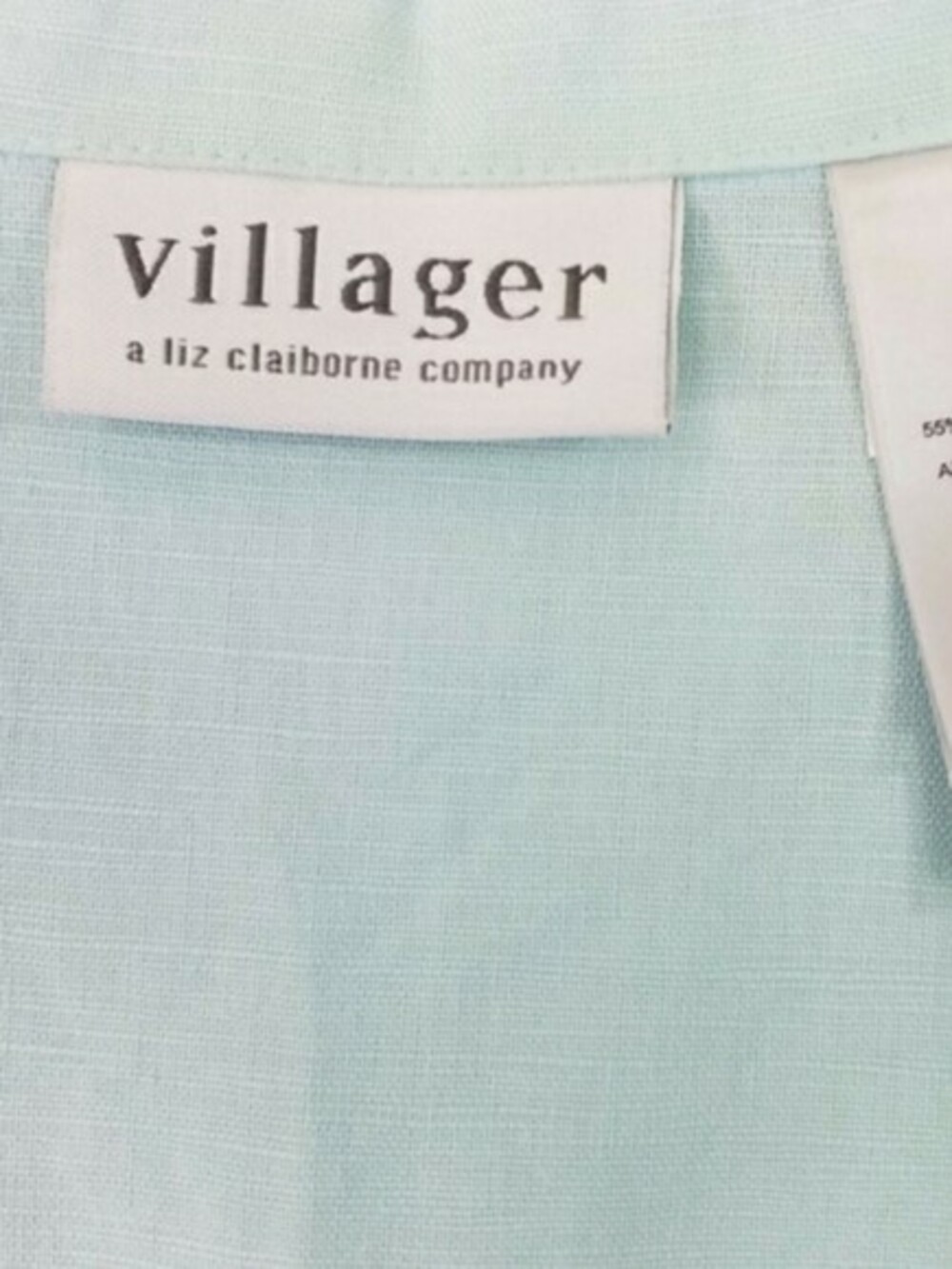 Vintage Villager Light Blue 3/4 Sleeve Button Up Linen Blend Blouse Womens 14 - Picture 8 of 13